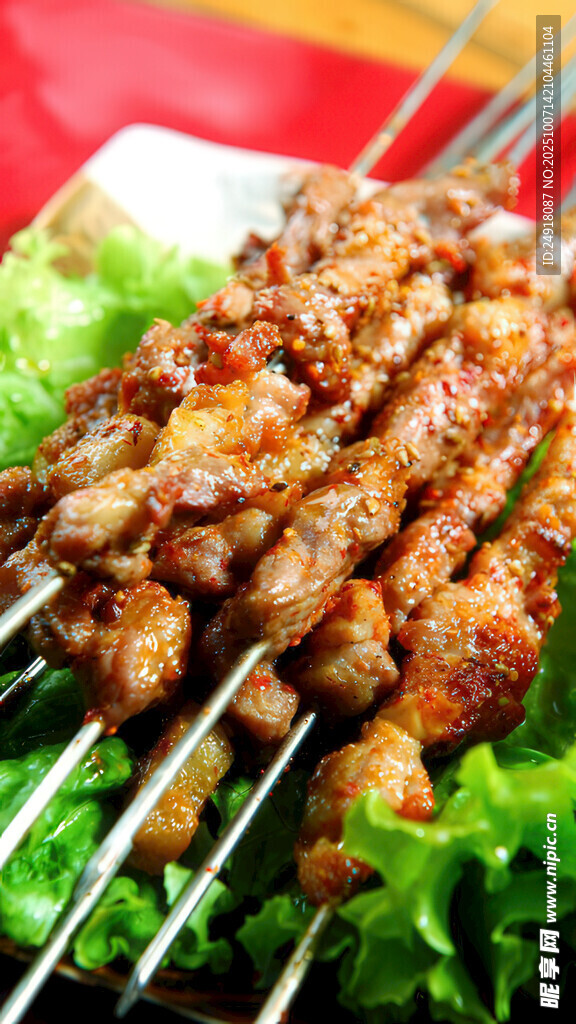 烤羊肉串 烧烤图案 