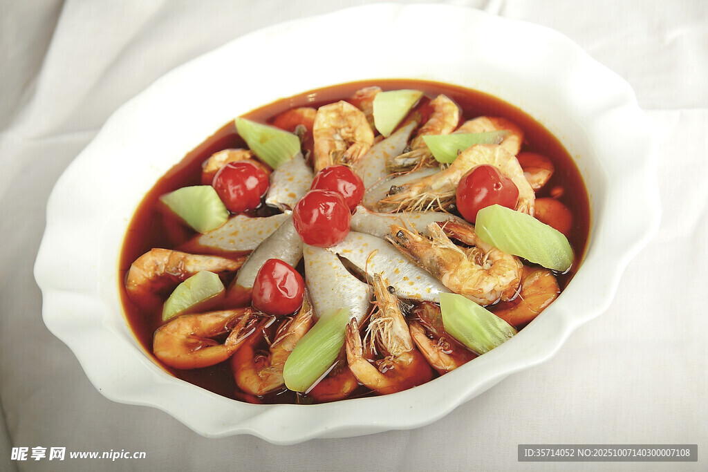 香辣虾仁蔬菜美味菜肴