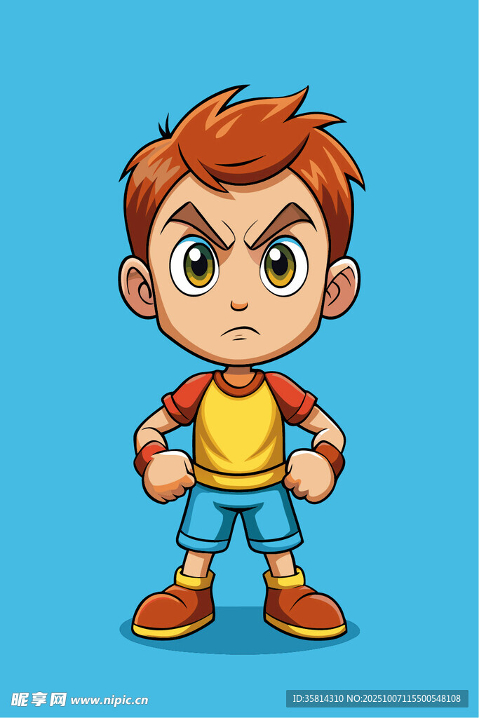 愤怒小男孩卡通形象
