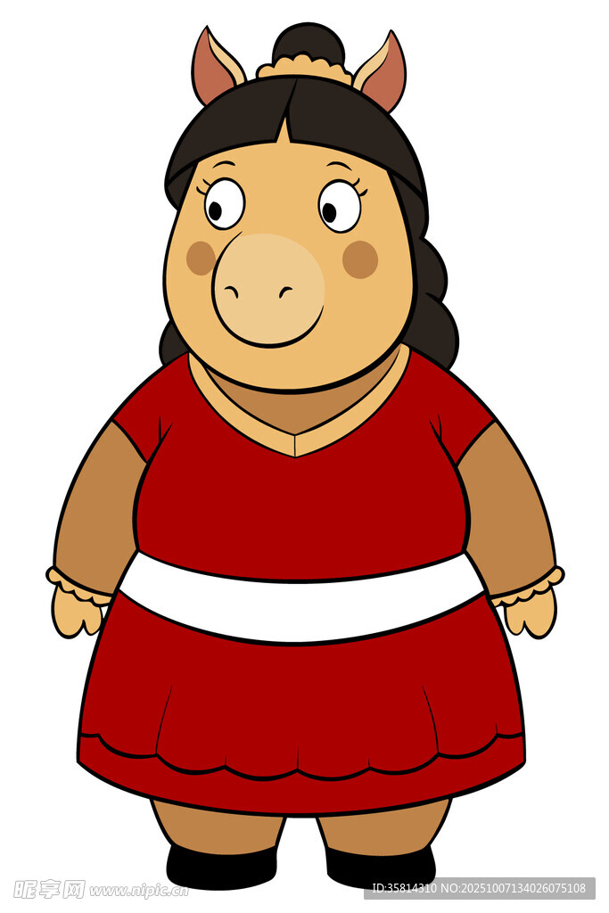 穿红衣的卡通小牛形象