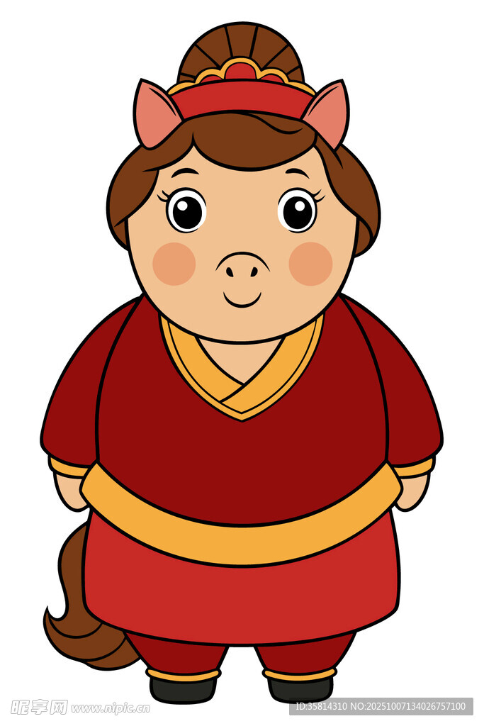 红衣小猪拟人卡通形象