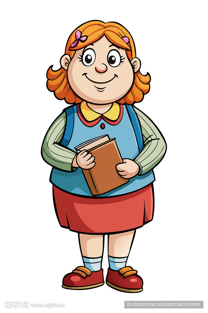 背着书包的可爱女学生