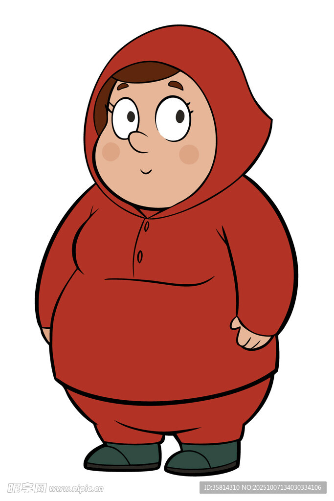 穿红衣的卡通胖小孩