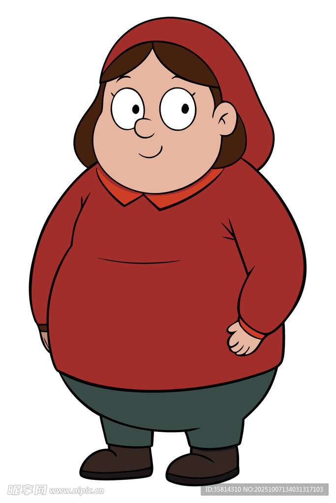 穿红衣戴兜帽的卡通女孩