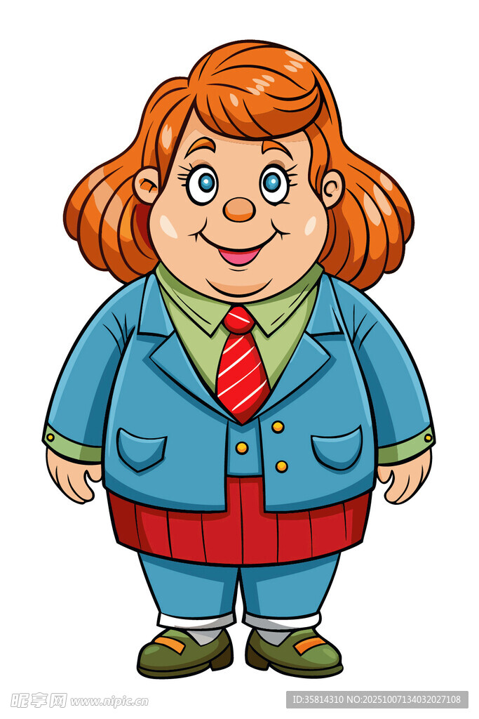 红发双马尾的可爱女孩