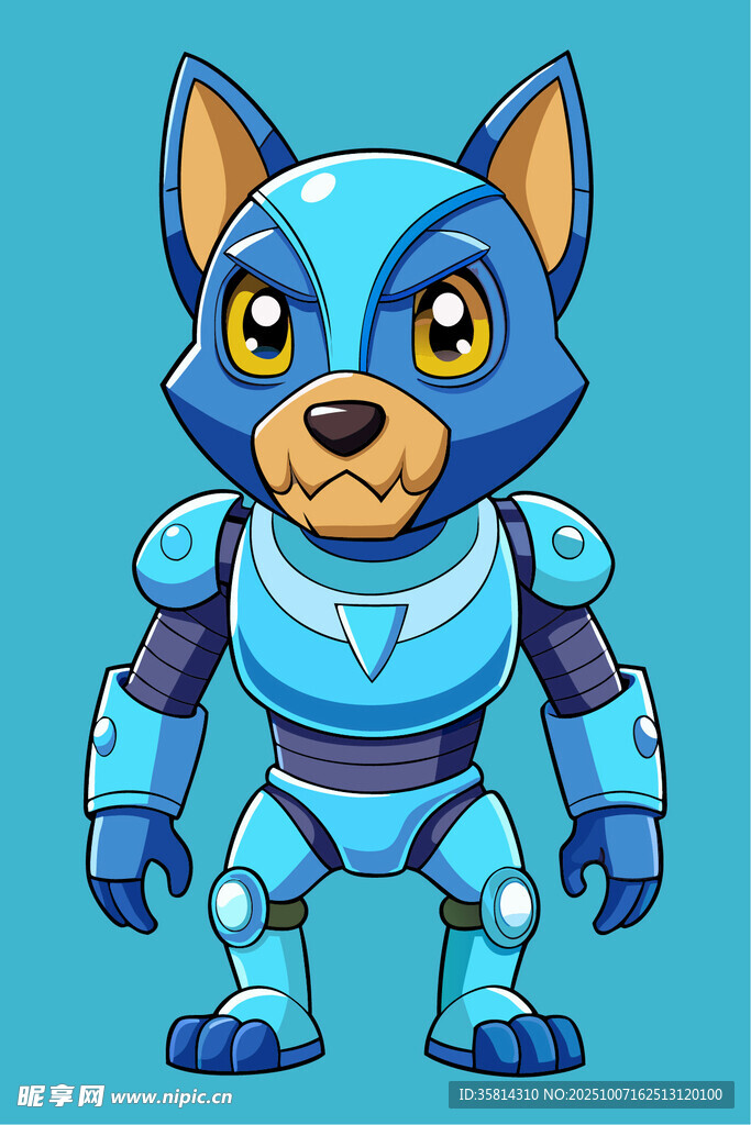 蓝色机械小狗形象