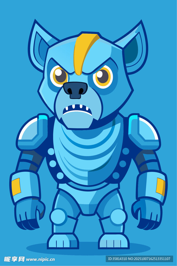 蓝色机械狗卡通形象