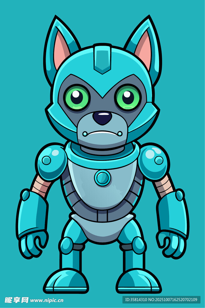 蓝色机械猫机器人形象