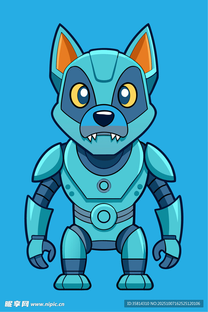 蓝色机械猫机器人形象