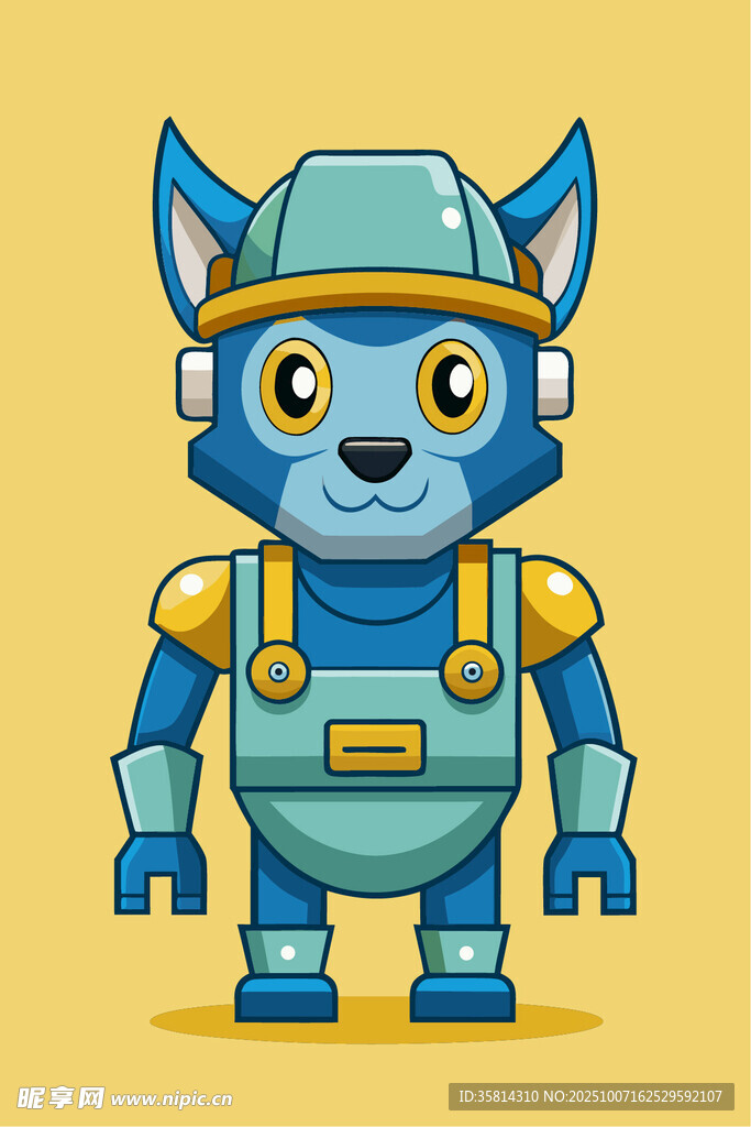 蓝色机械猫机器人形象
