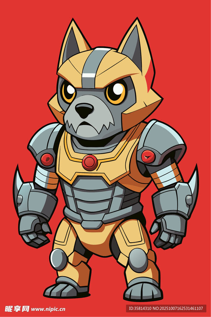 机械战甲小狗形象设计