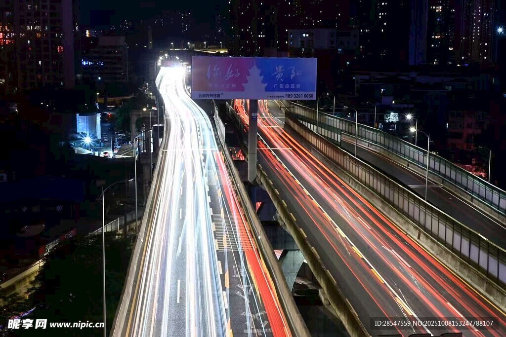 城市夜景车流光影轨迹