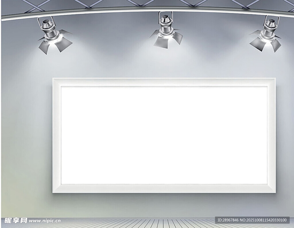 空白广告牌配轨道射灯