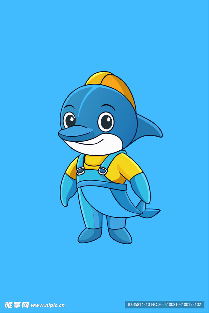 可爱卡通海豚拟人形象