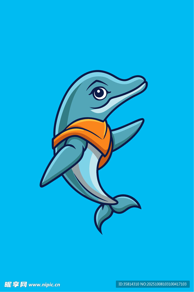 可爱海豚卡通形象