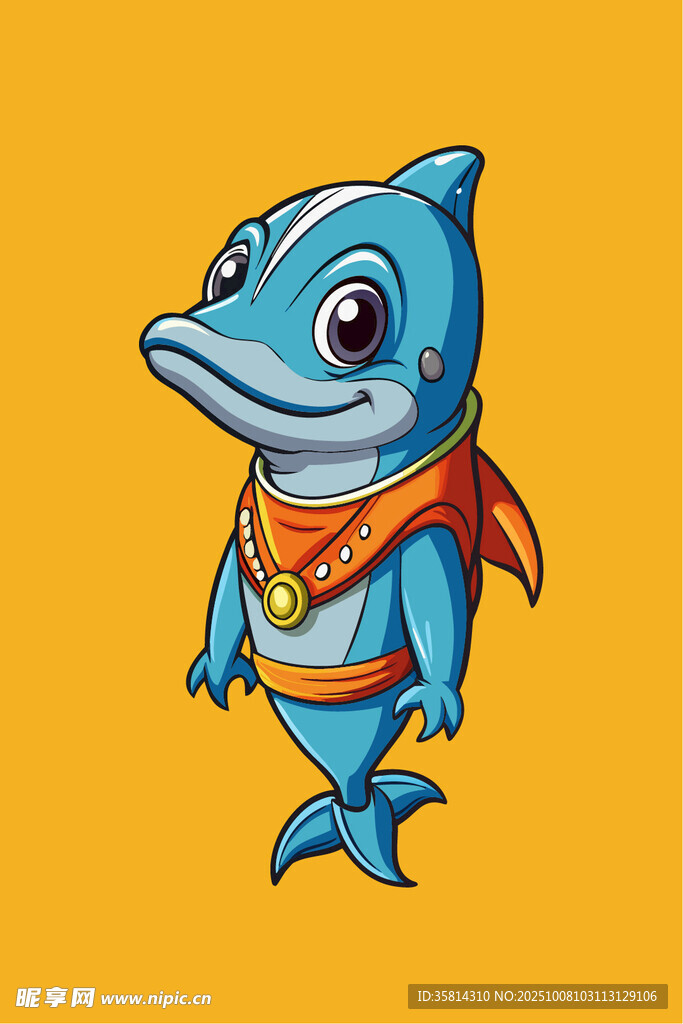 卡通海豚英雄形象