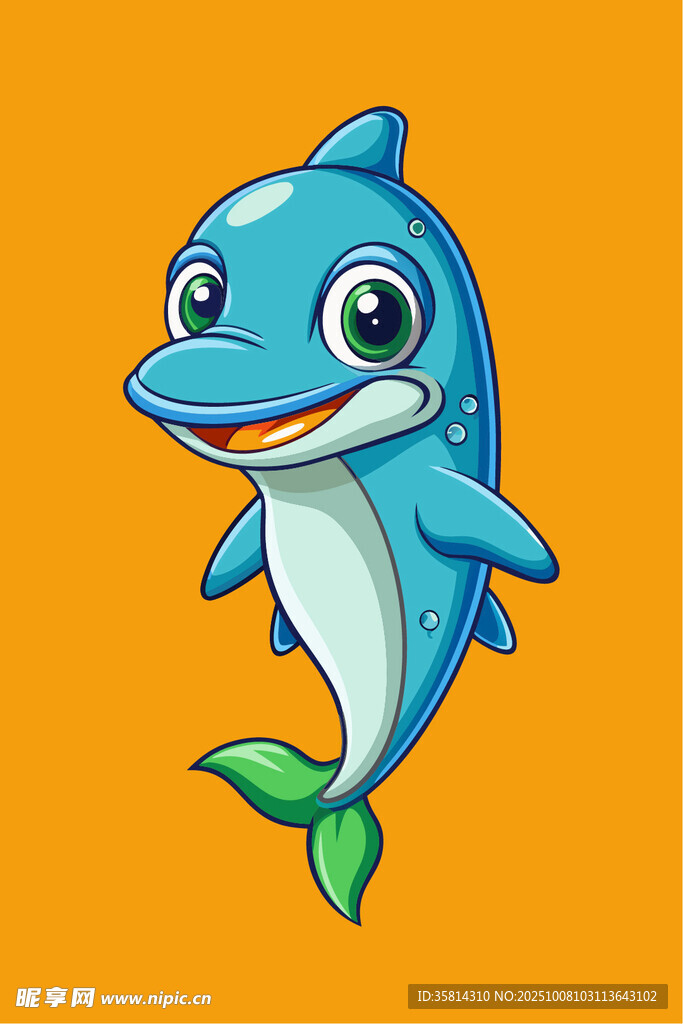 可爱卡通海豚形象