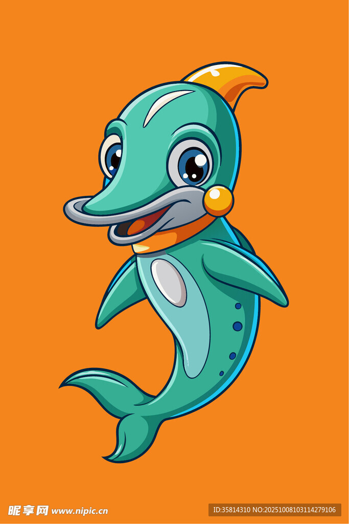 可爱卡通海豚形象设计