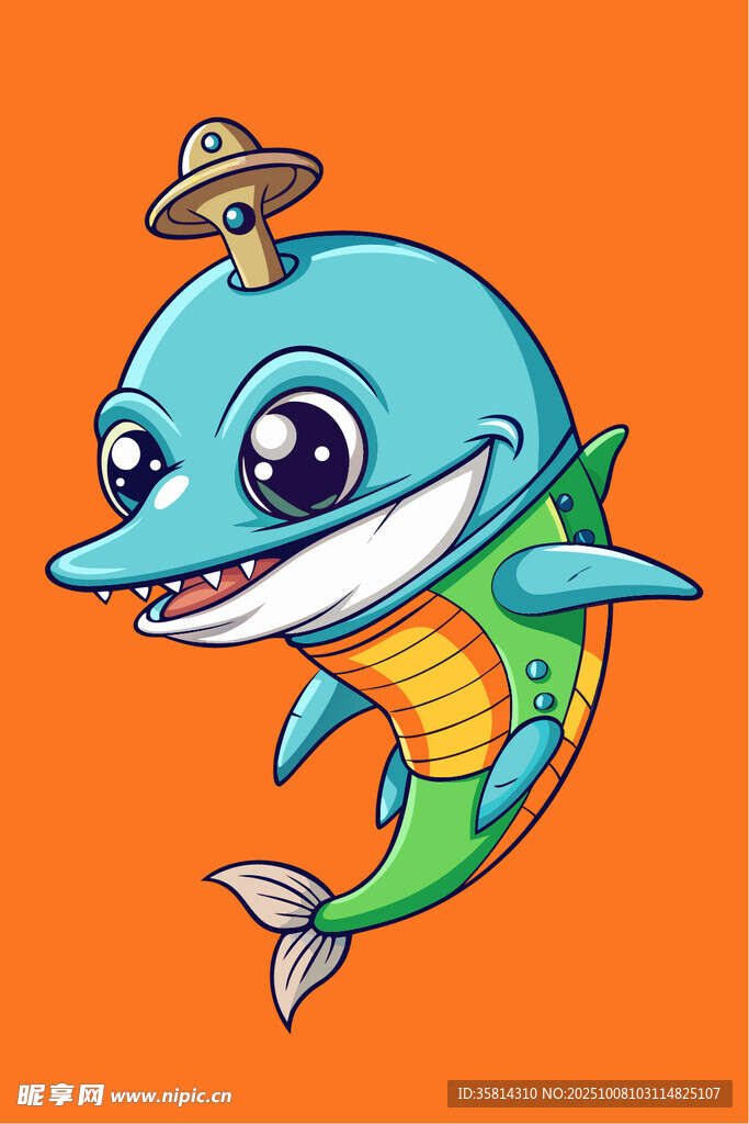 卡通海豚形象设计