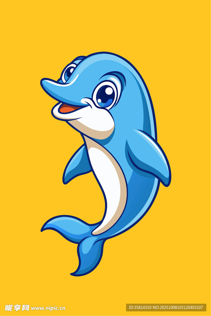 可爱卡通海豚形象