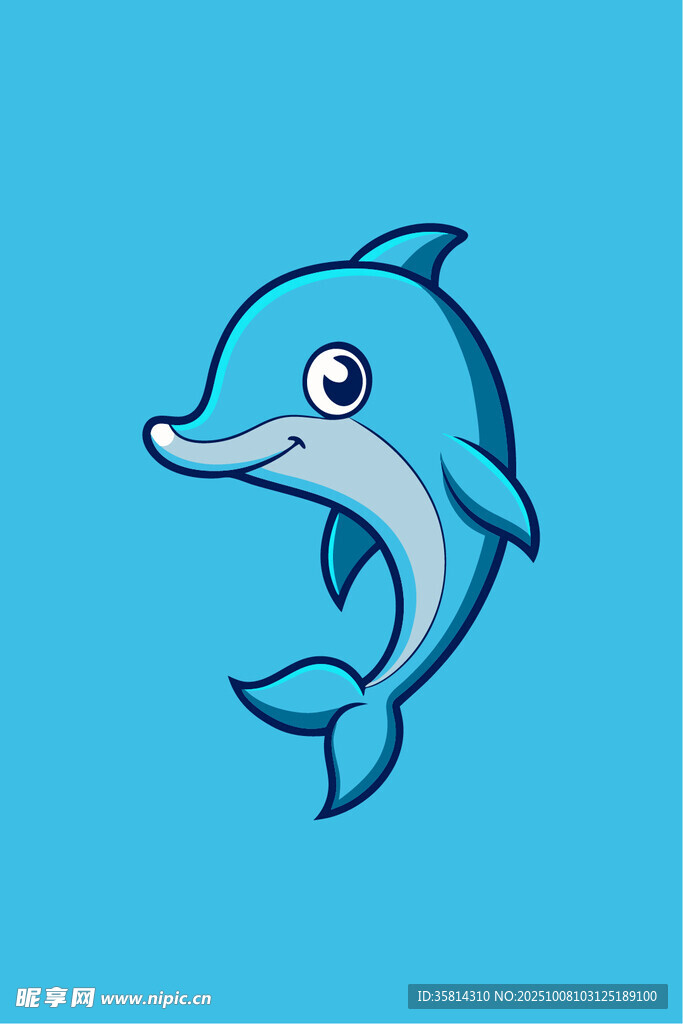 可爱卡通海豚形象