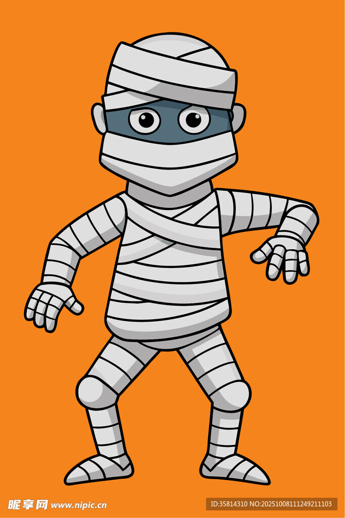 卡通装扮的小木乃伊形象