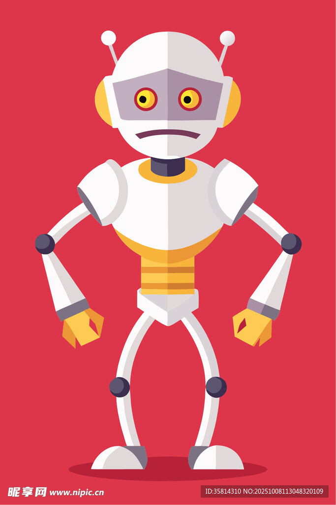 站立的卡通机器人