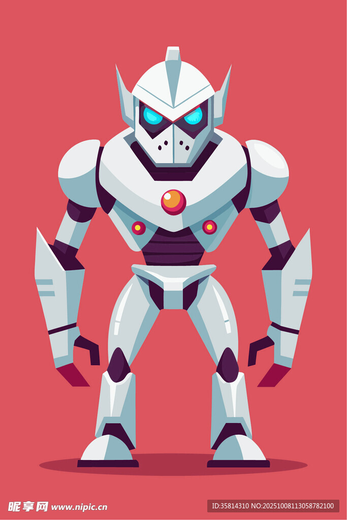 英勇站立的科幻机器人