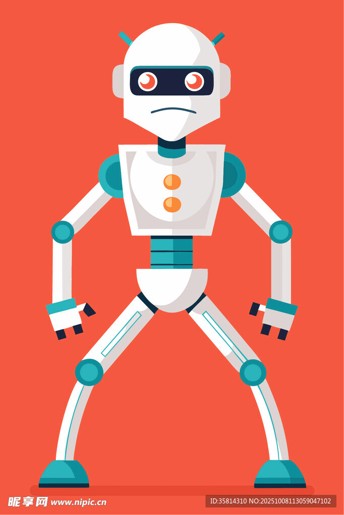 站立的可爱机器人