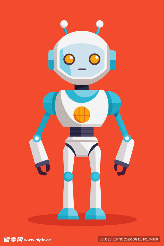 可爱站立机器人形象
