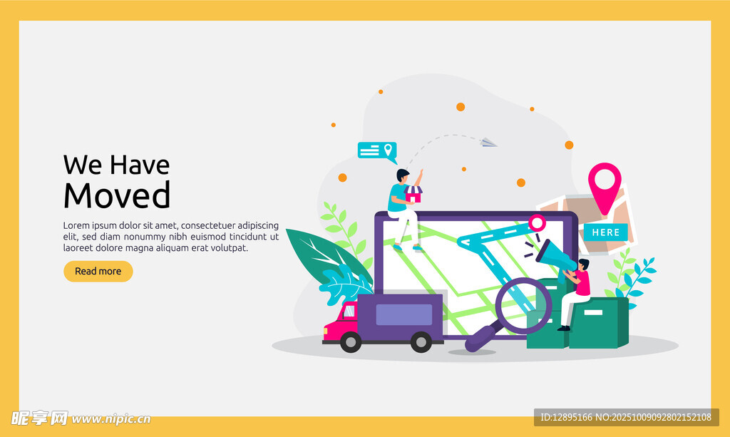 在线旅行规划场景插画