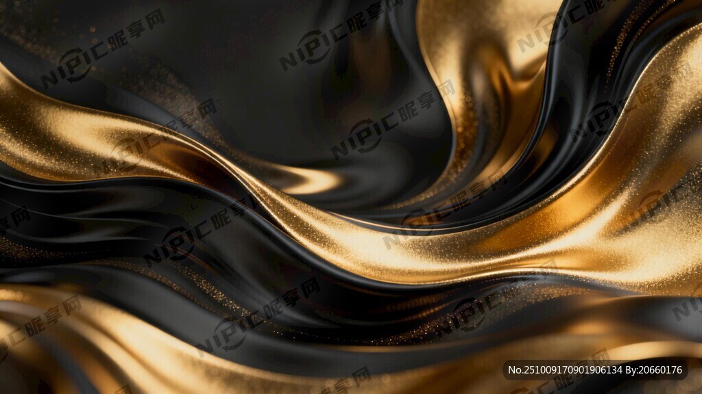 黑金 背景 流动感 柔和 灵动