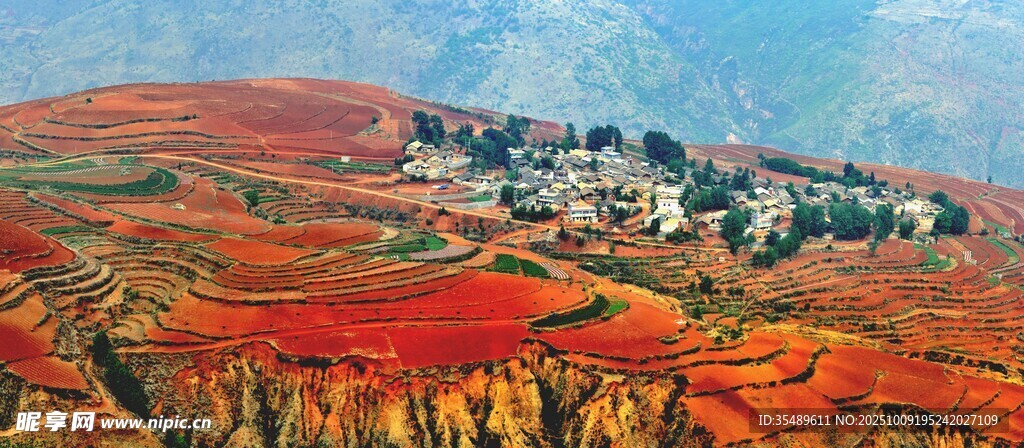 红土地上的绚丽田园风光