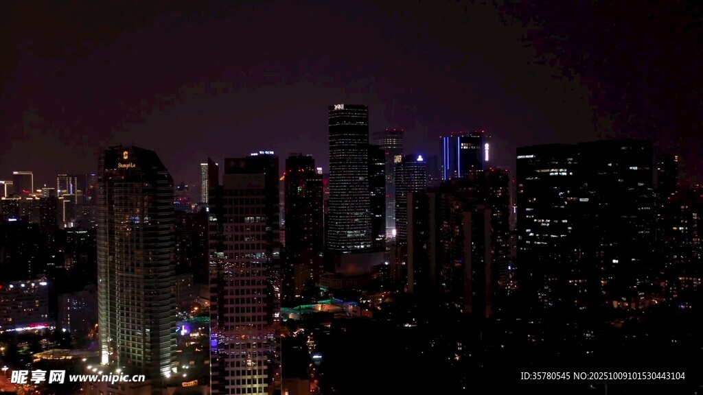 城市璀璨夜景俯瞰