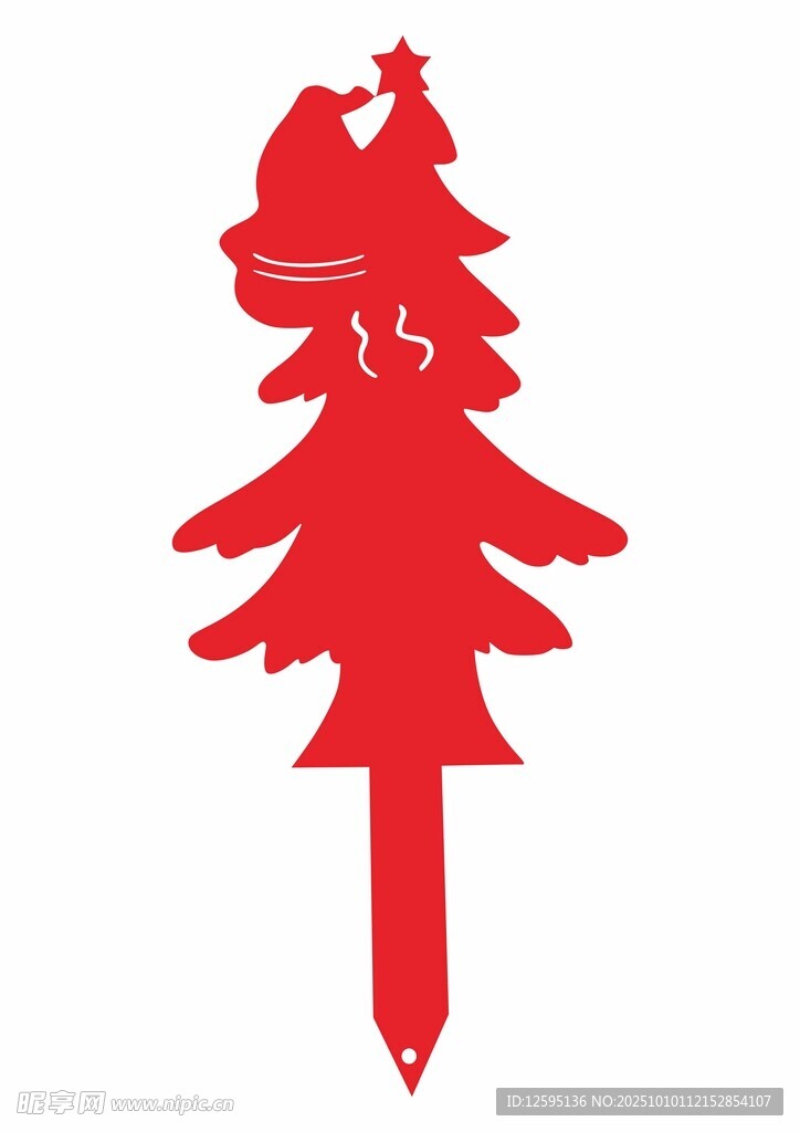 圣诞树形圣诞老人装饰笔