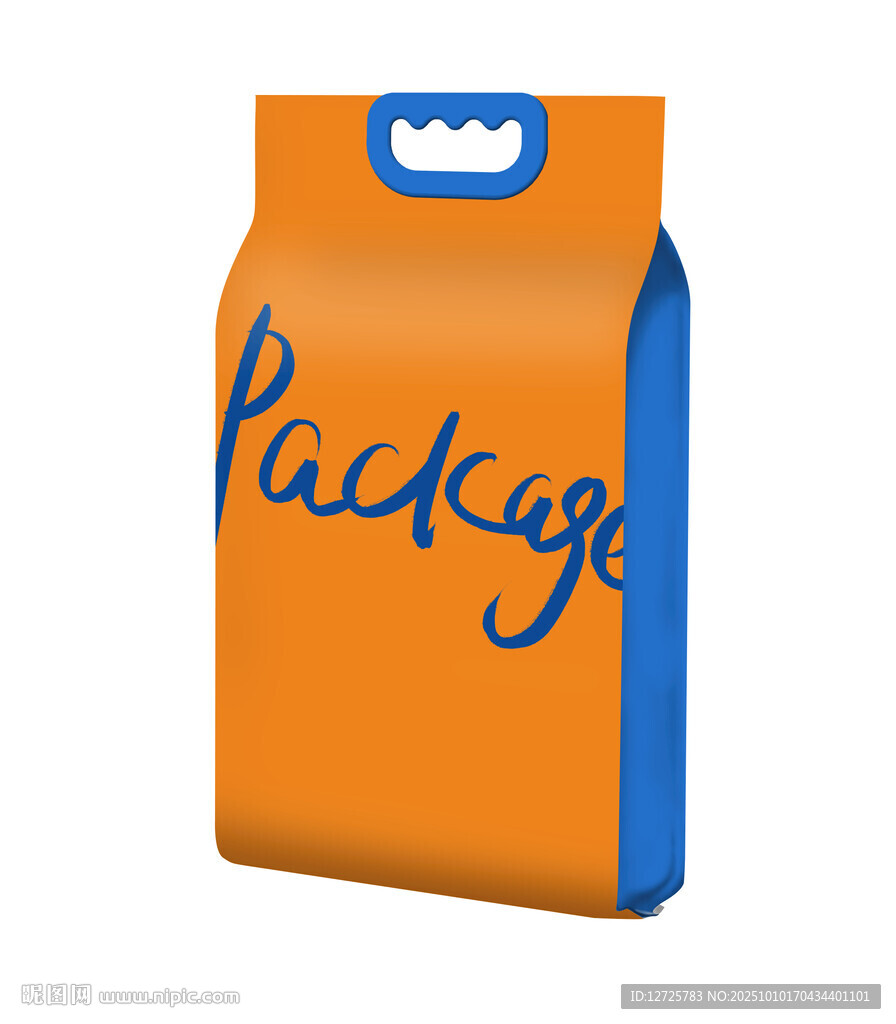 橙色蓝色手提包装袋设计 样机