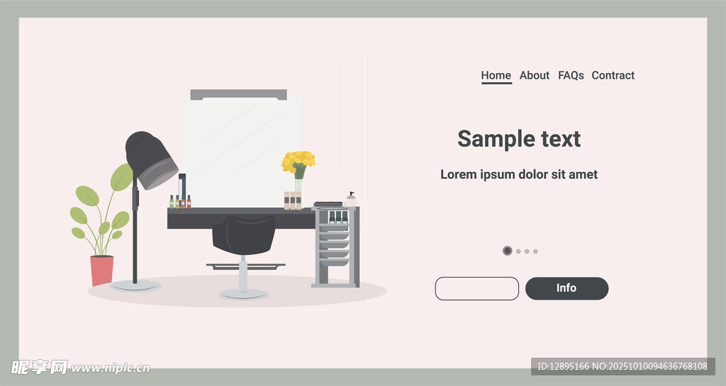 简约办公场景网页设计图