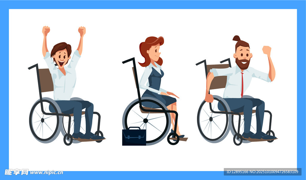 轮椅上的励志工作场景