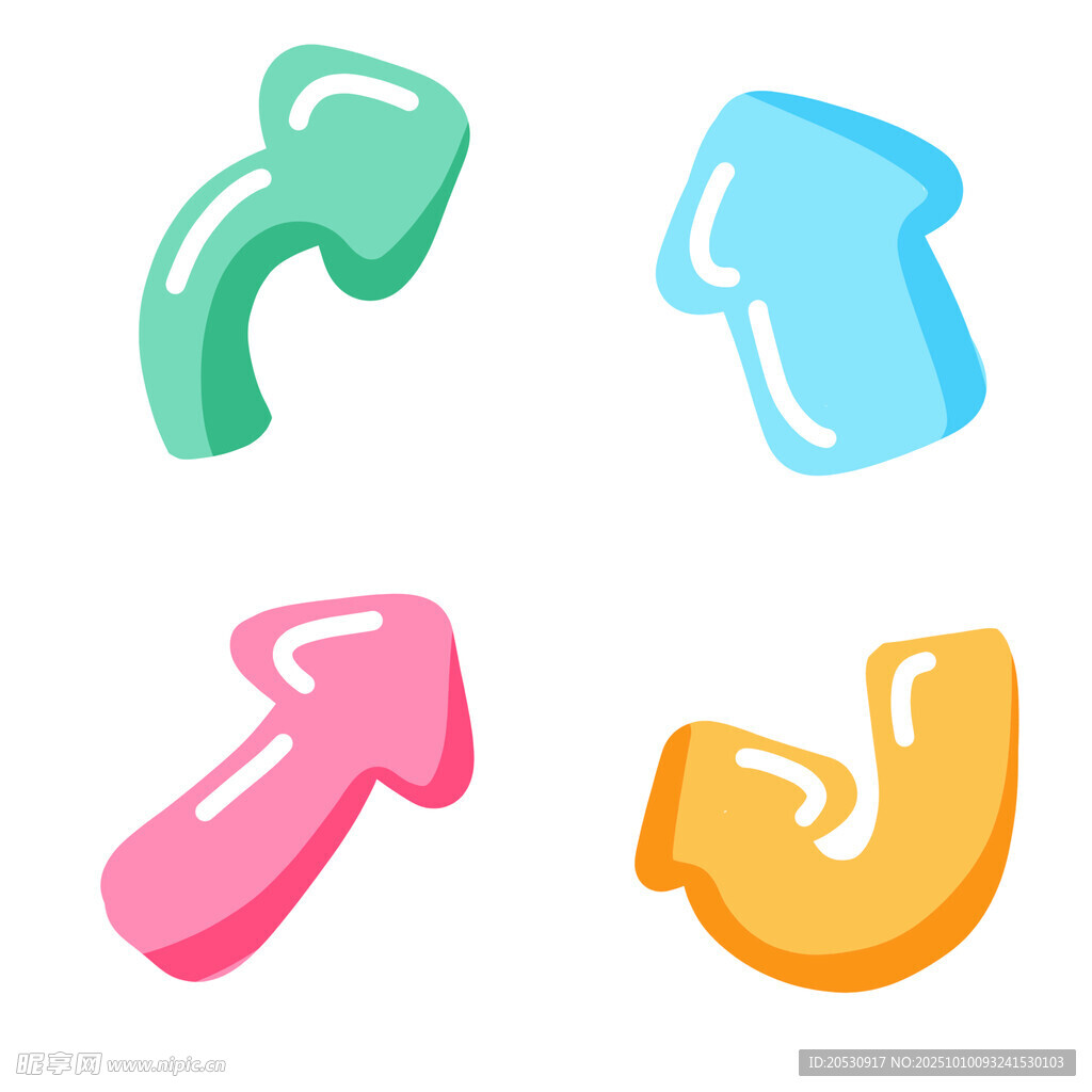 多彩卡通箭头图标集合