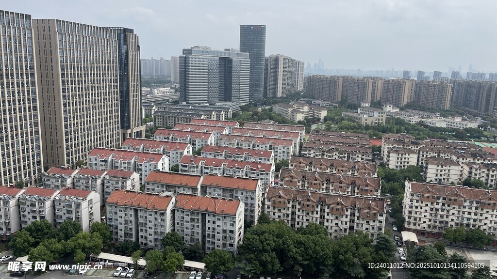 城市住宅区与高楼景观