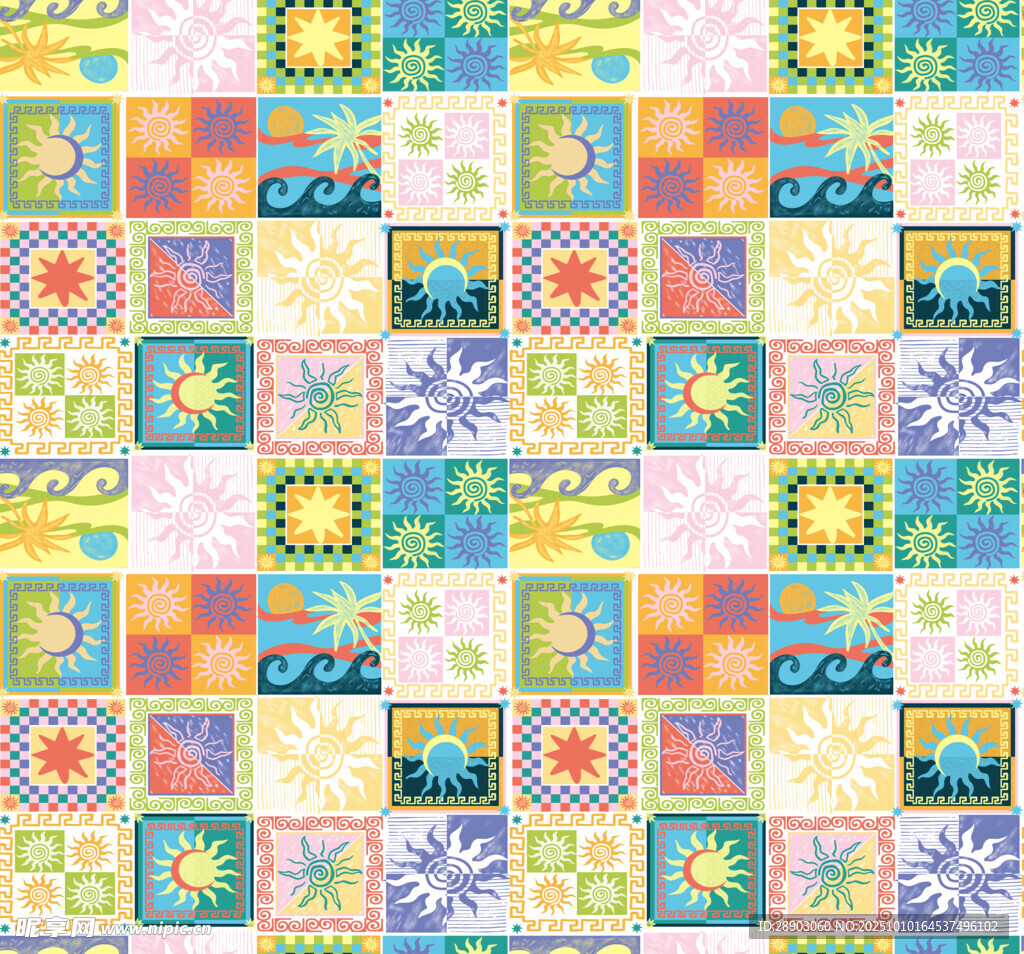 几何图案 拼接 多彩 方块