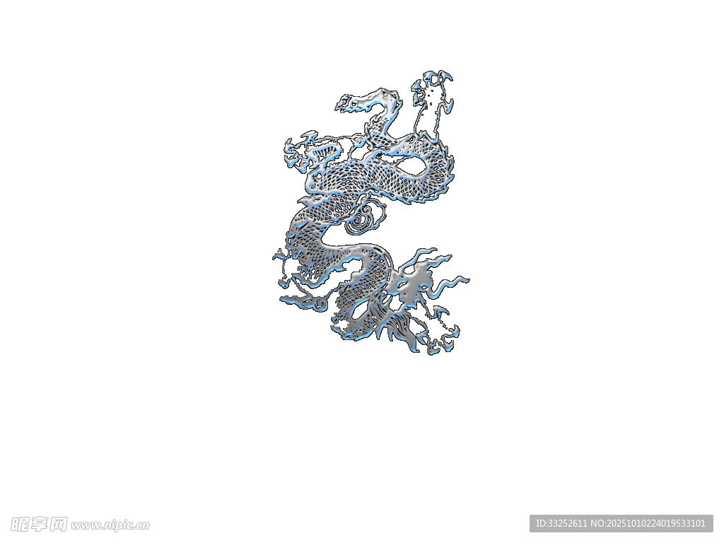 银色立体龙形饰品