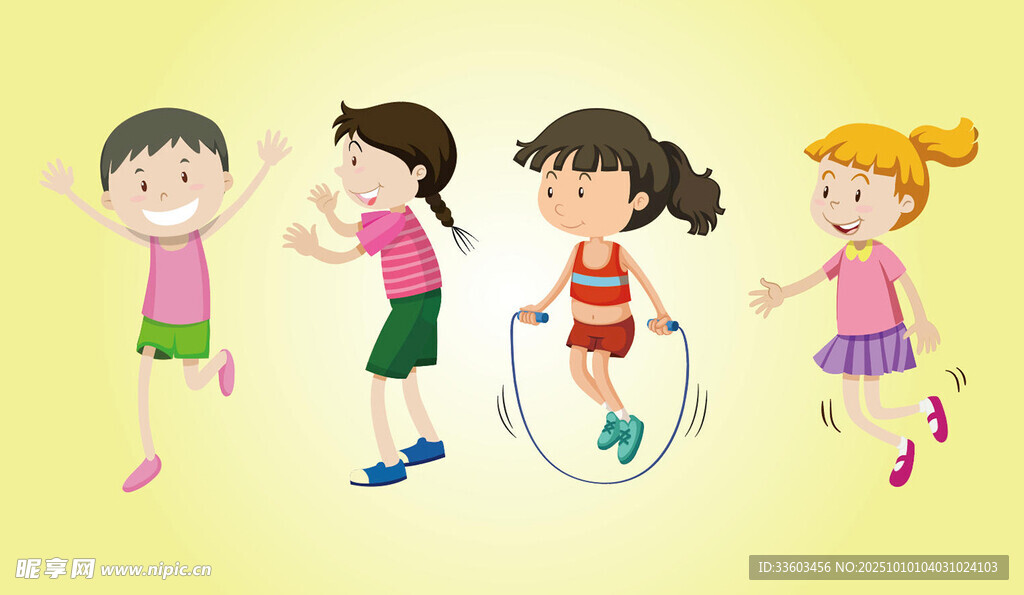 儿童欢快跳绳场景