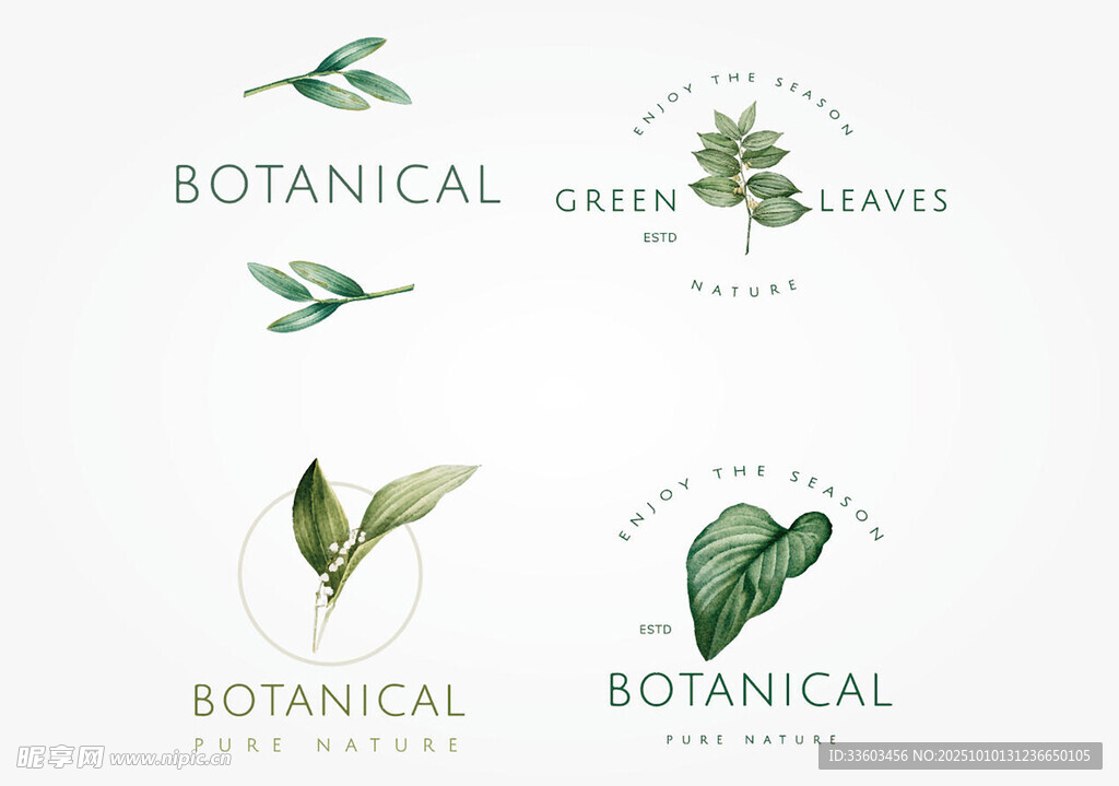 植物主题简约装饰元素