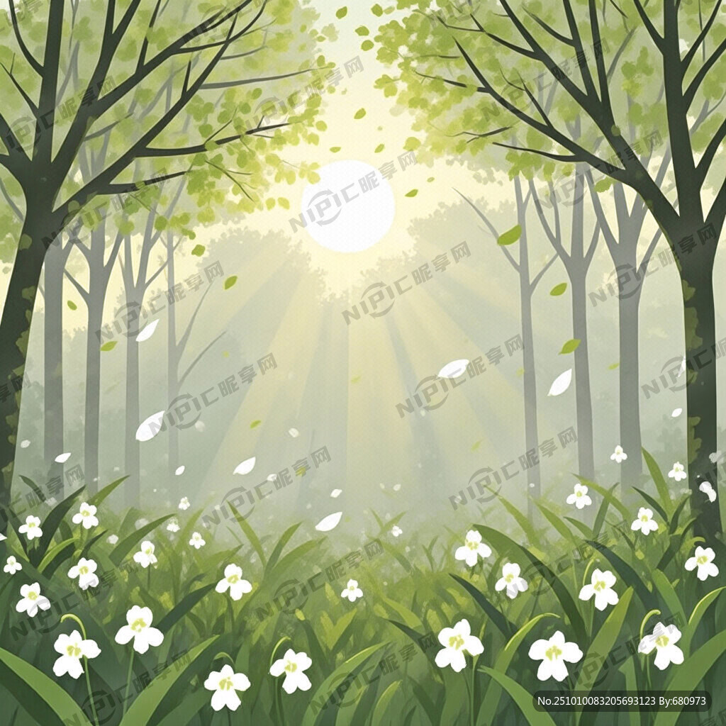 早春的阳光透过树梢 洒在身上