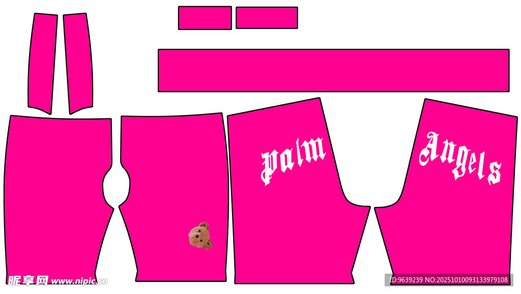 粉色时尚服装部件设计图