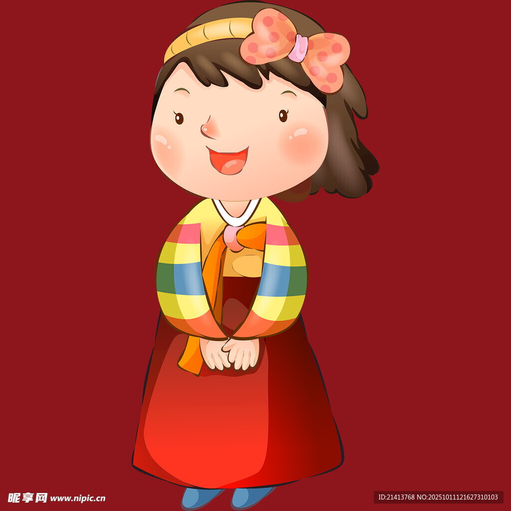 穿韩服的可爱小女孩