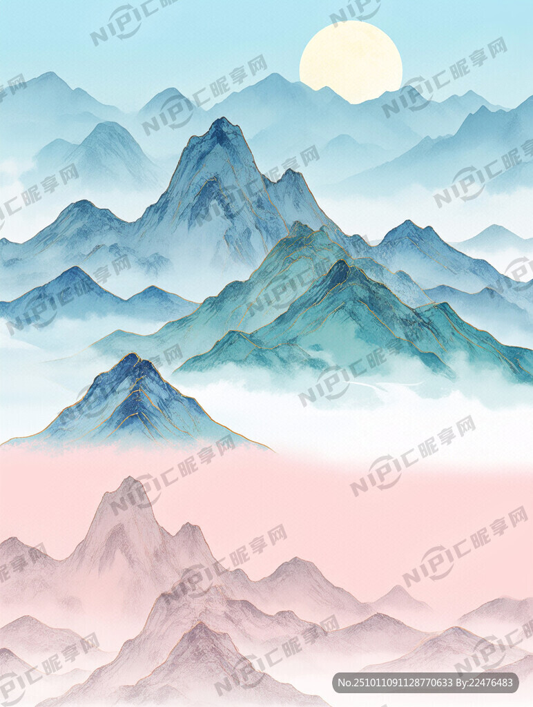 名称：接待手册 水墨山水背景