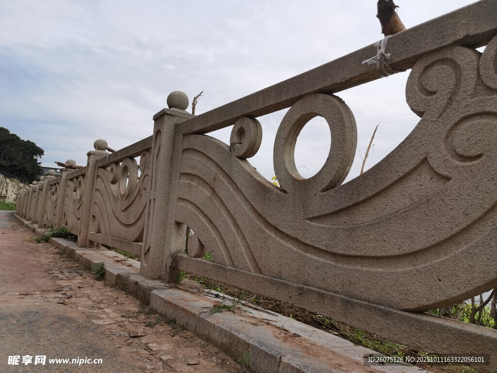 精美中式雕花石栏杆