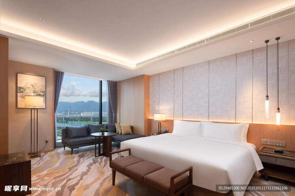 现代豪华酒店客房景观
